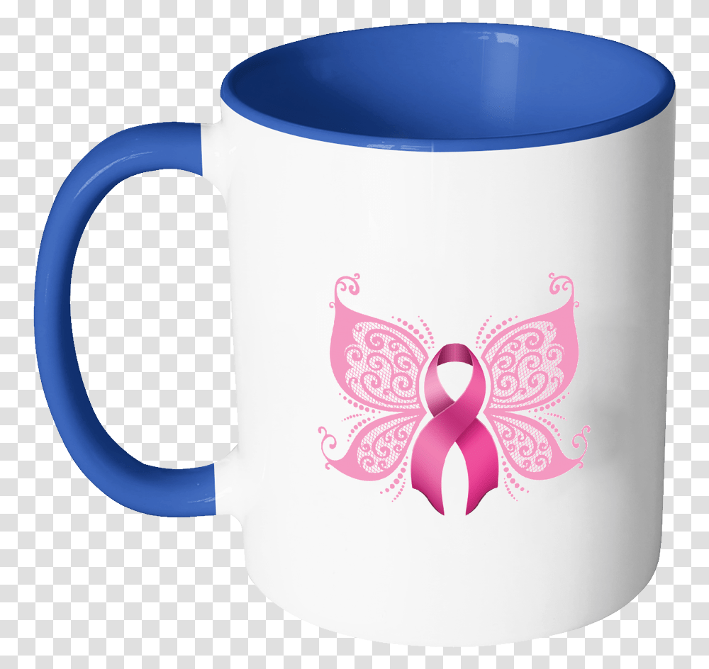 Butterfly Pink Ribbon Breast Cancer Awareness 11oz Breast Cancer Awareness Clipart, Coffee Cup, Jug, Lamp, Porcelain Transparent Png