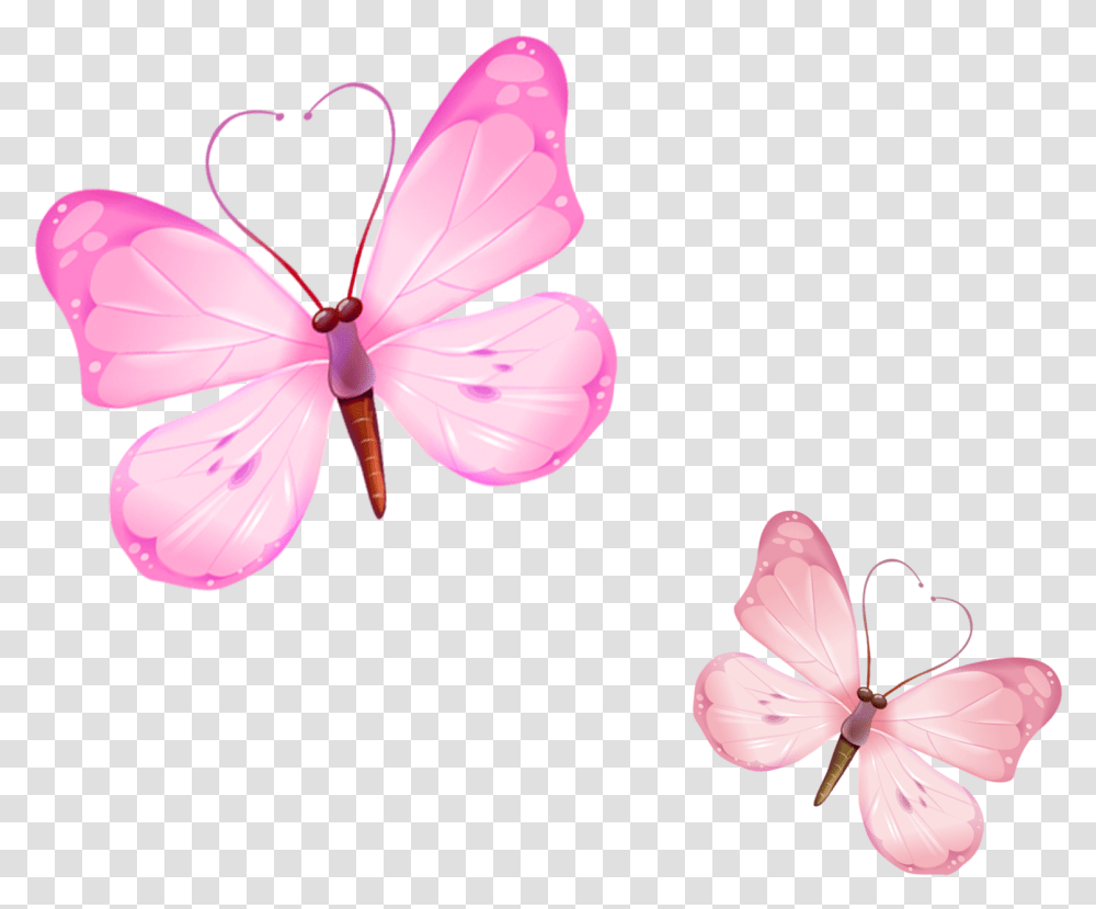 Butterfly, Plant, Flower, Blossom, Geranium Transparent Png