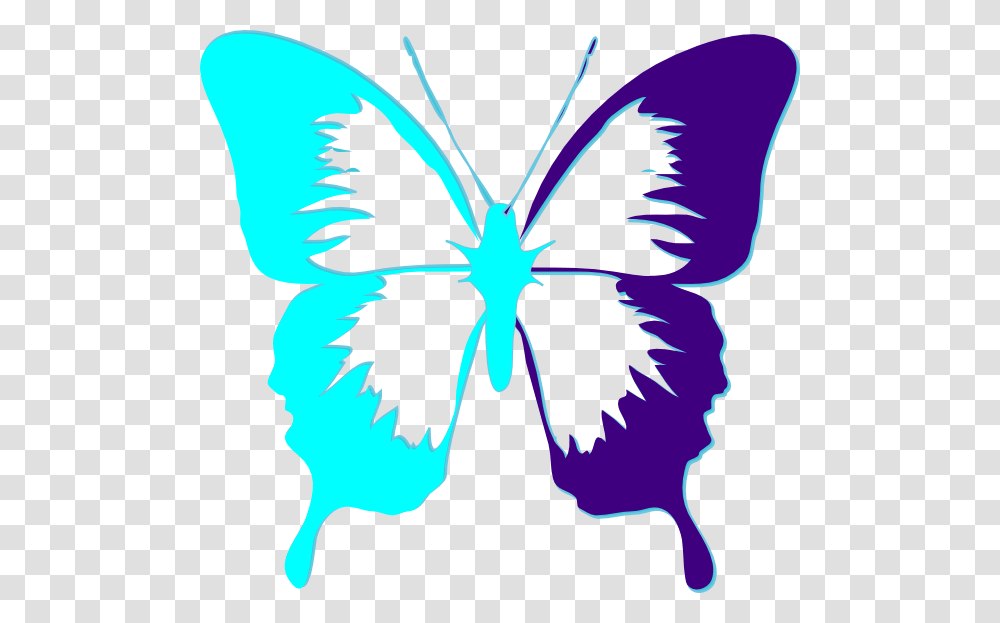 Butterfly Purple And Teal Clip Art, Stencil, Pattern, Ornament Transparent Png