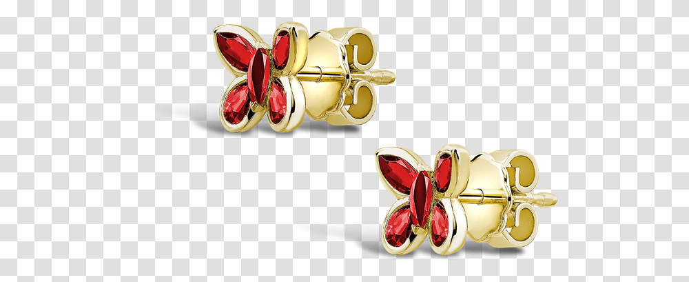 Butterfly Ruby Stud Earrings 136ct In Yellow Gold Pragnell Solid, Jewelry, Accessories, Accessory, Gemstone Transparent Png
