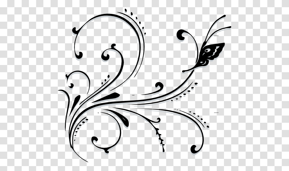 Butterfly Scroll Clip Art, Floral Design, Pattern Transparent Png