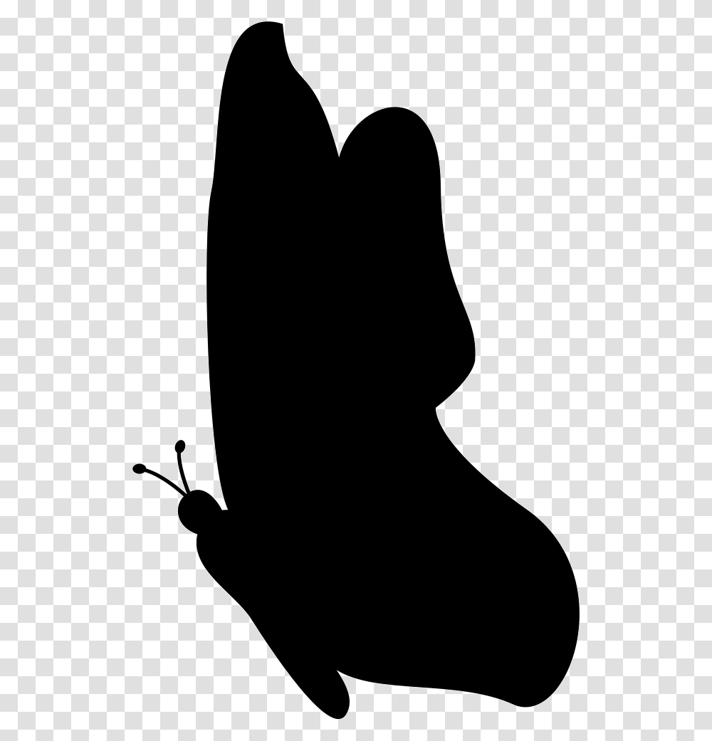 Butterfly Side View Black Silhouette Shape Svg Silhouette Images Butterfly, Stencil, Person, Human, Photography Transparent Png