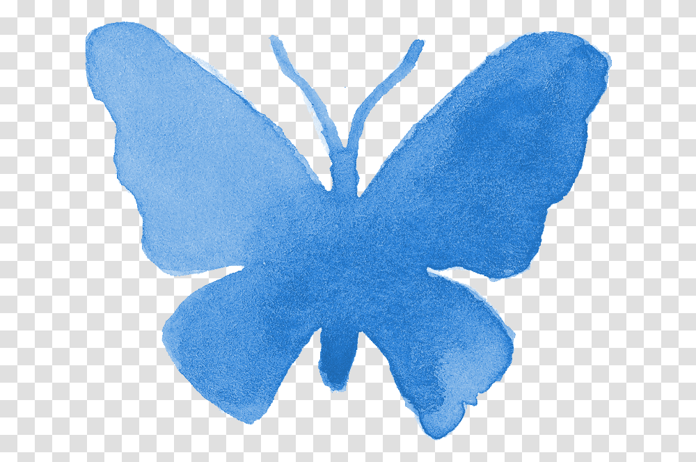 Butterfly Silhouette Blue Watercolor Butterfly, Leaf, Plant, Flower, Blossom Transparent Png