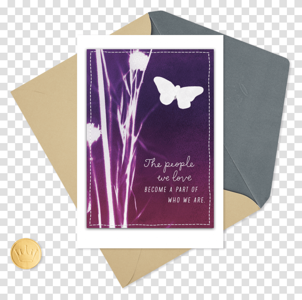 Butterfly Silhouette Sympathy Card Envelope, Mail, Greeting Card, Business Card, Paper Transparent Png
