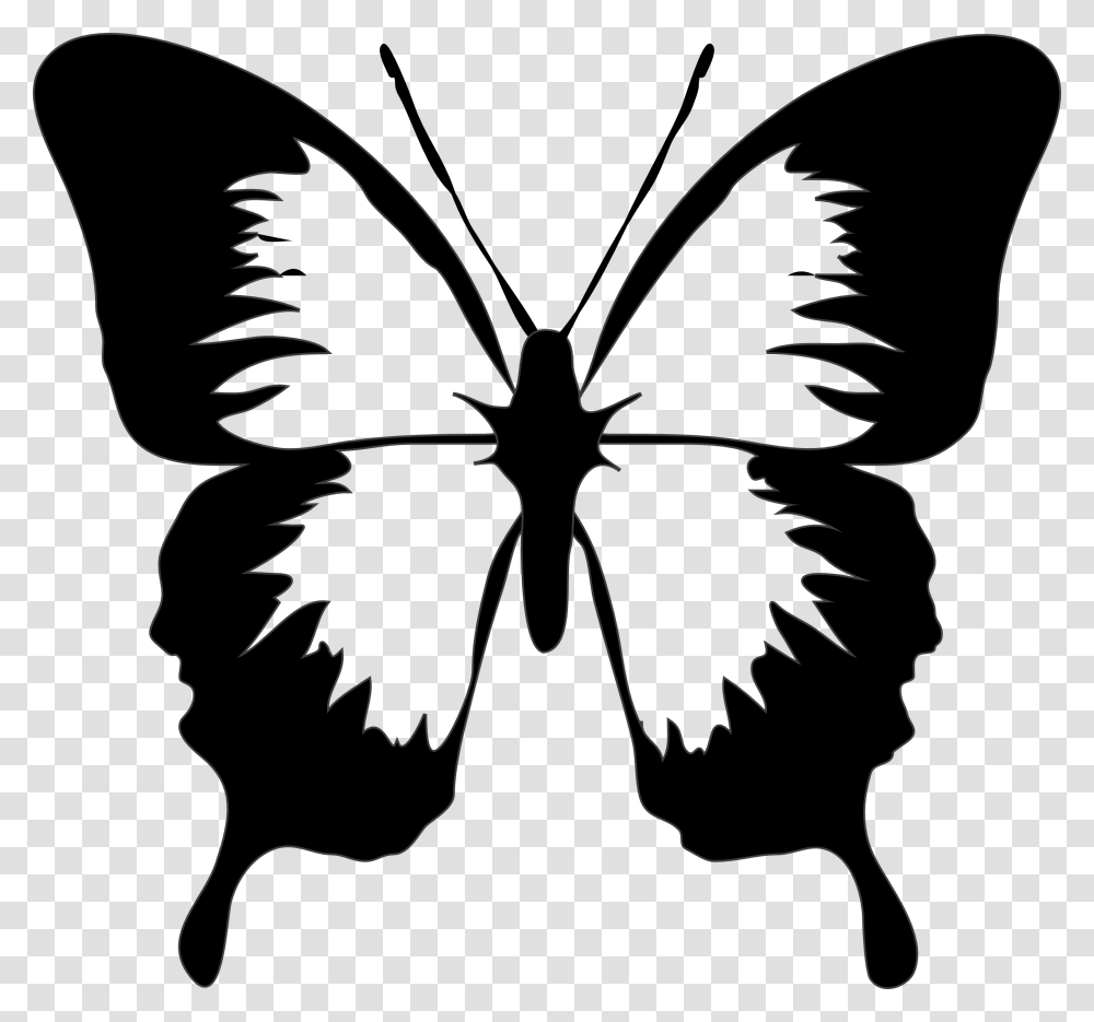 Butterfly, Stencil, Person, Human Transparent Png