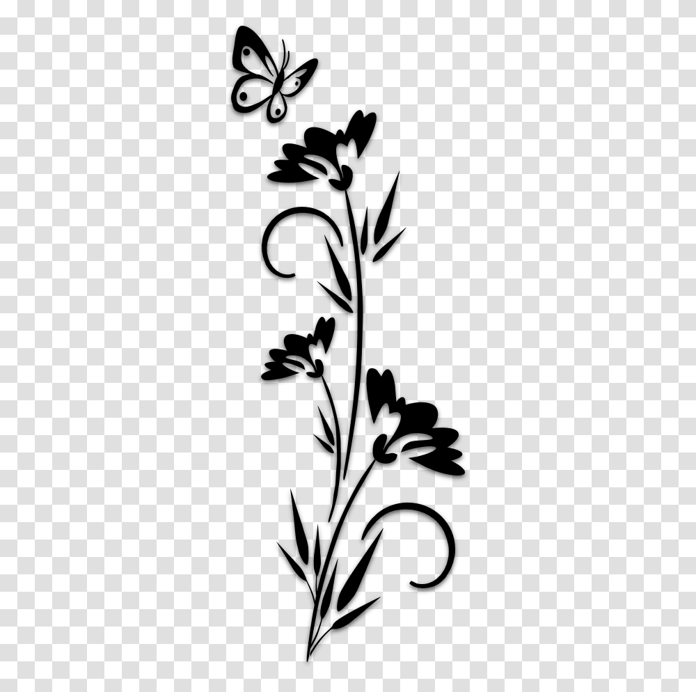 Butterfly Stencil Wall Design, Gray, World Of Warcraft Transparent Png