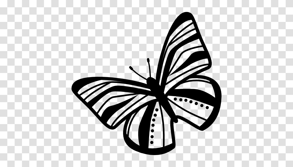 Butterfly Striped Wings Top View Rotated To Left, Stencil, Lawn Mower, Tool Transparent Png
