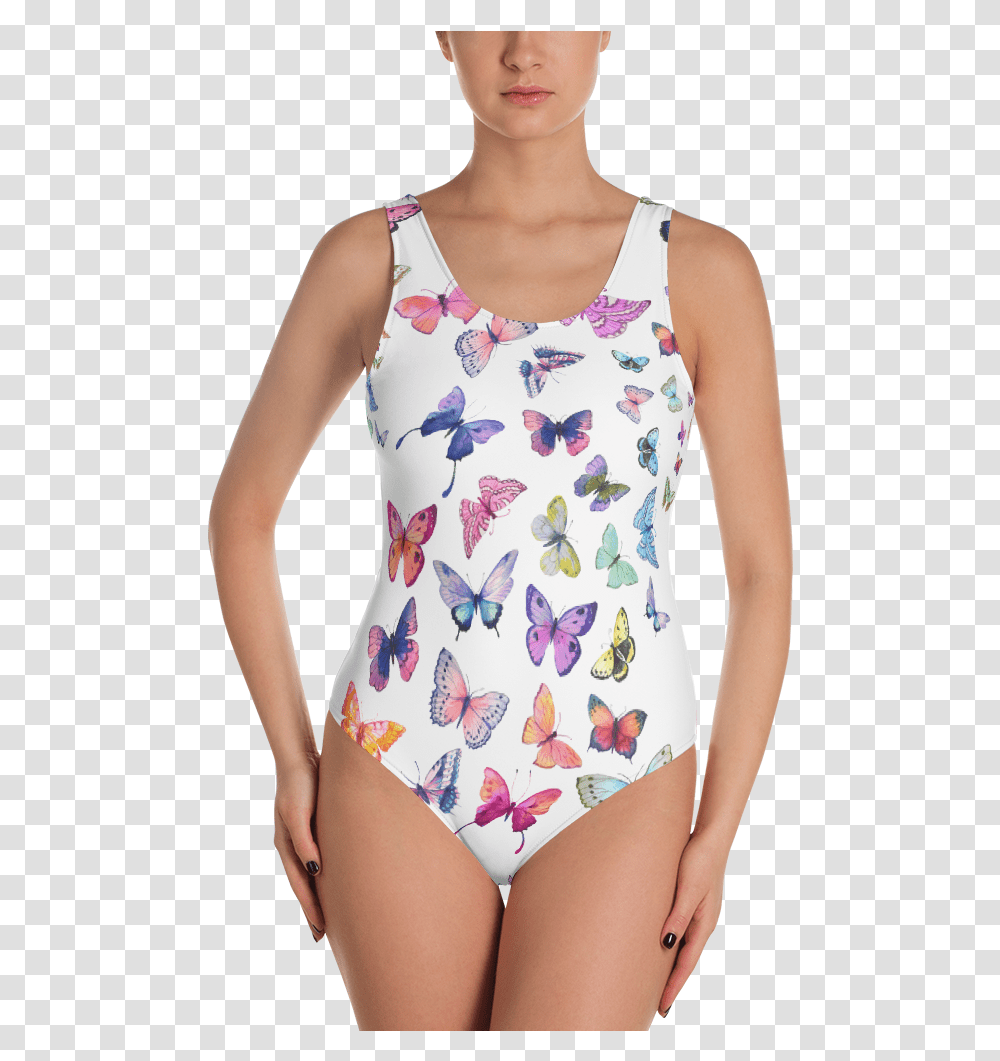 Butterfly Swarm One Piece Swimsuit One Piece Swimsuit, Apparel, Person, Human Transparent Png