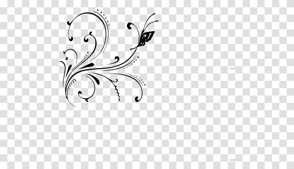 Butterfly Swirl Border Art Image Vector Clip Art, Floral Design, Pattern Transparent Png