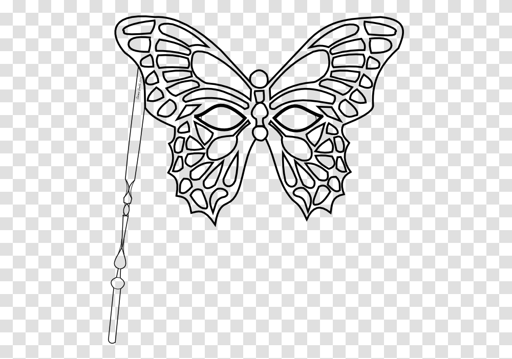 Butterfly Template Zentangle Mask, Stencil, Pattern, Drawing Transparent Png