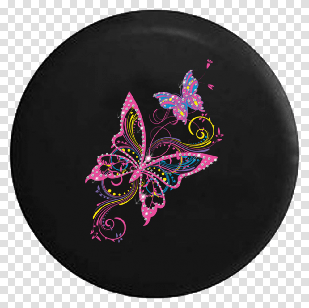 Butterfly Tire Cover For Jeep Wrangler, Pattern, Floral Design Transparent Png