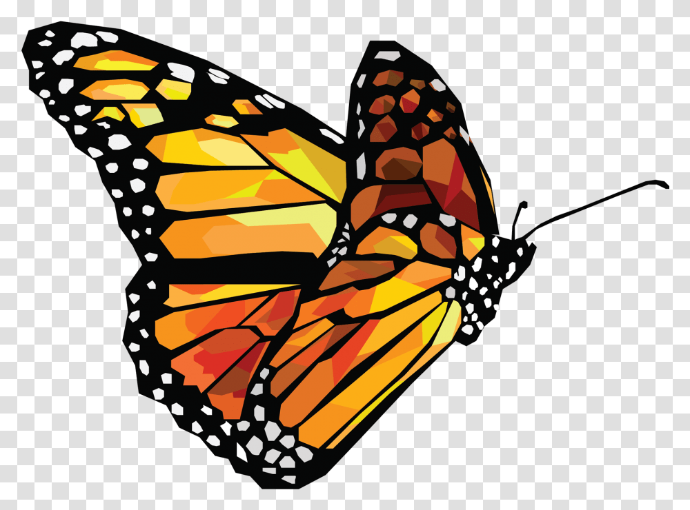 Butterfly Vector Butterfly Vector, Monarch, Insect, Invertebrate, Animal Transparent Png