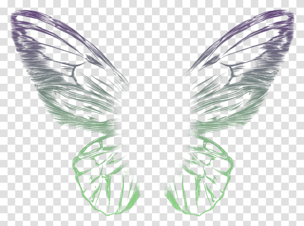 Butterfly Wings Multicolor Picsart Neon Wings, Bird, Animal, Stencil Transparent Png