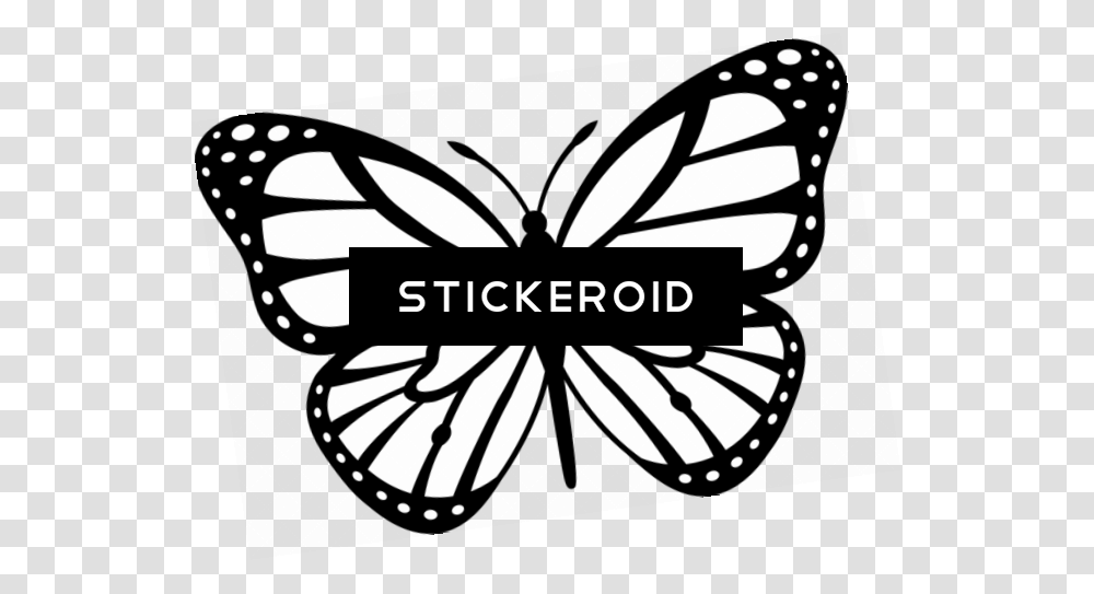 Butterfly With Dots Tattoo Monarch Butterfly Clipart Black And White, Label, Logo Transparent Png
