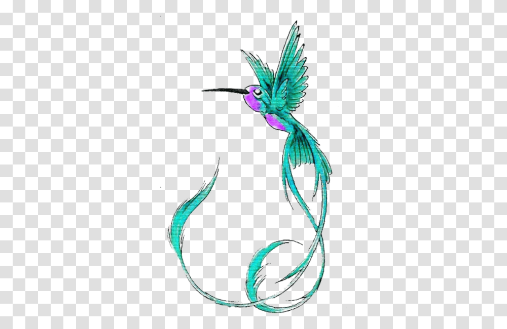 Butterfly With Flowers Tattoo Design Photo Hummingbird Long Tailed Hummingbird Tattoo, Animal Transparent Png