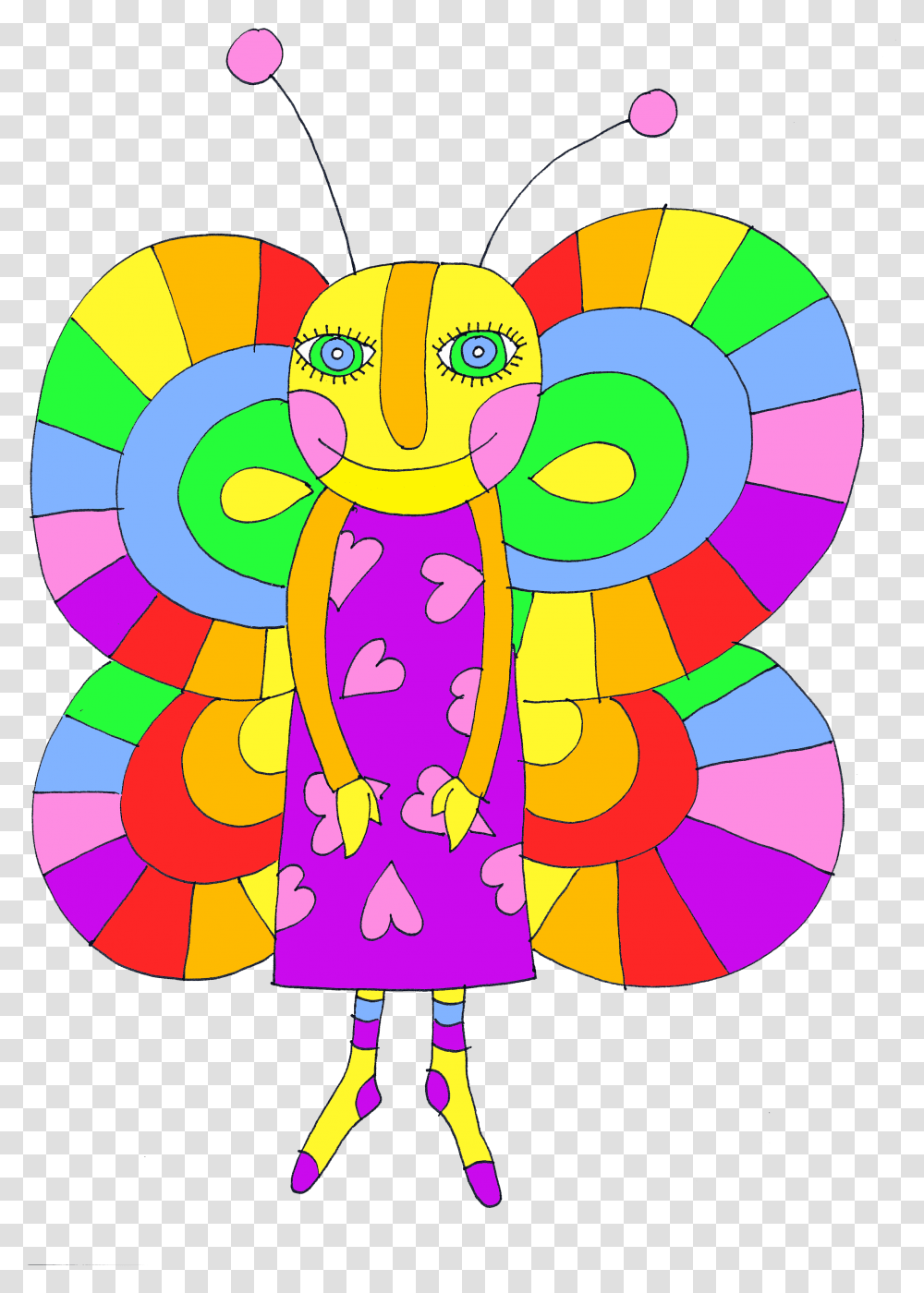 Butterfly With Rainbow Wings Vector Art Free Image Lepidoptera, Graphics, Rattle, Light, Face Transparent Png