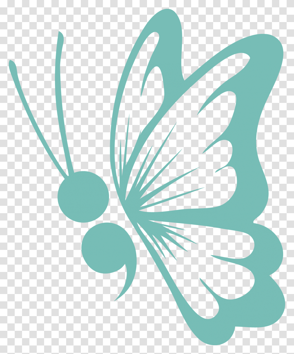 Butterfly With Semicolon Svg, Floral Design, Pattern Transparent Png