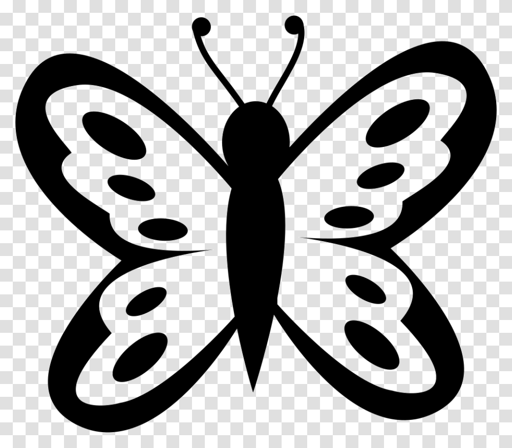 Butterfly With Spots On Wings From Top View Mariposa Con Manchas, Stencil, Animal, Insect, Invertebrate Transparent Png