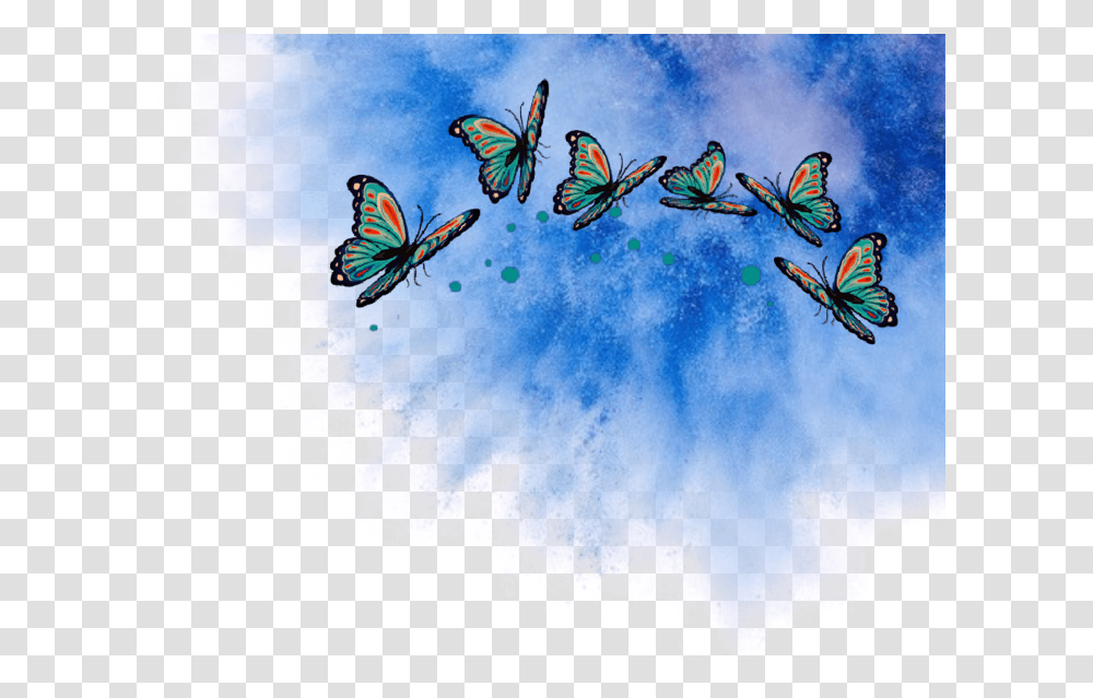 Butterflys Schmetterling Explosion Blau Wolke, Bird, Animal, Transportation Transparent Png
