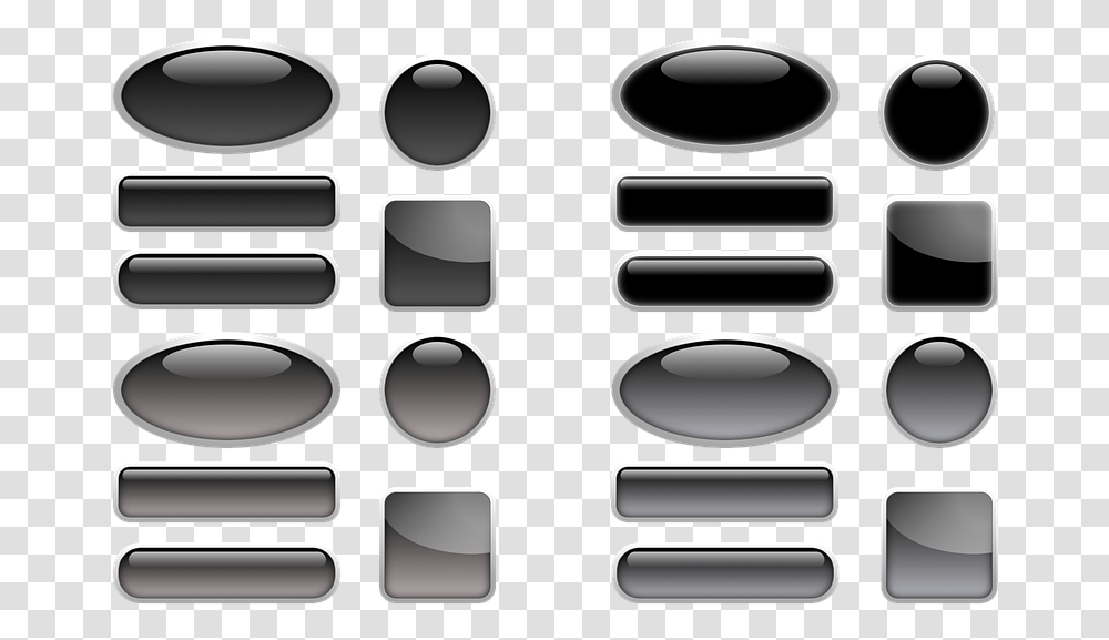 Button Icon Oblong Square Round Oval Black Grey Square Button Black, Cylinder, Gray, Diagram Transparent Png