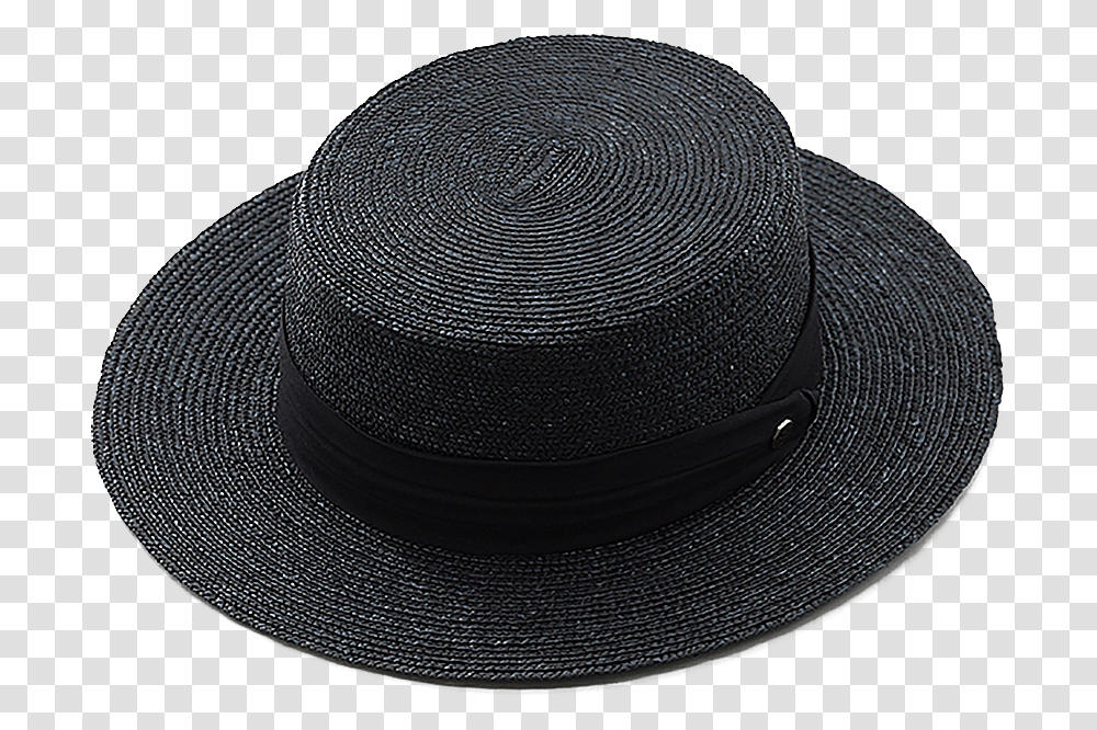 Button Ribbon Flat Crown Boater, Apparel, Sun Hat, Baseball Cap Transparent Png