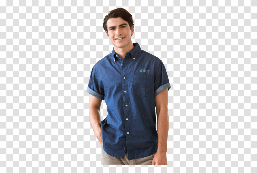 Button Short Sleeve, Clothing, Apparel, Shirt, Person Transparent Png