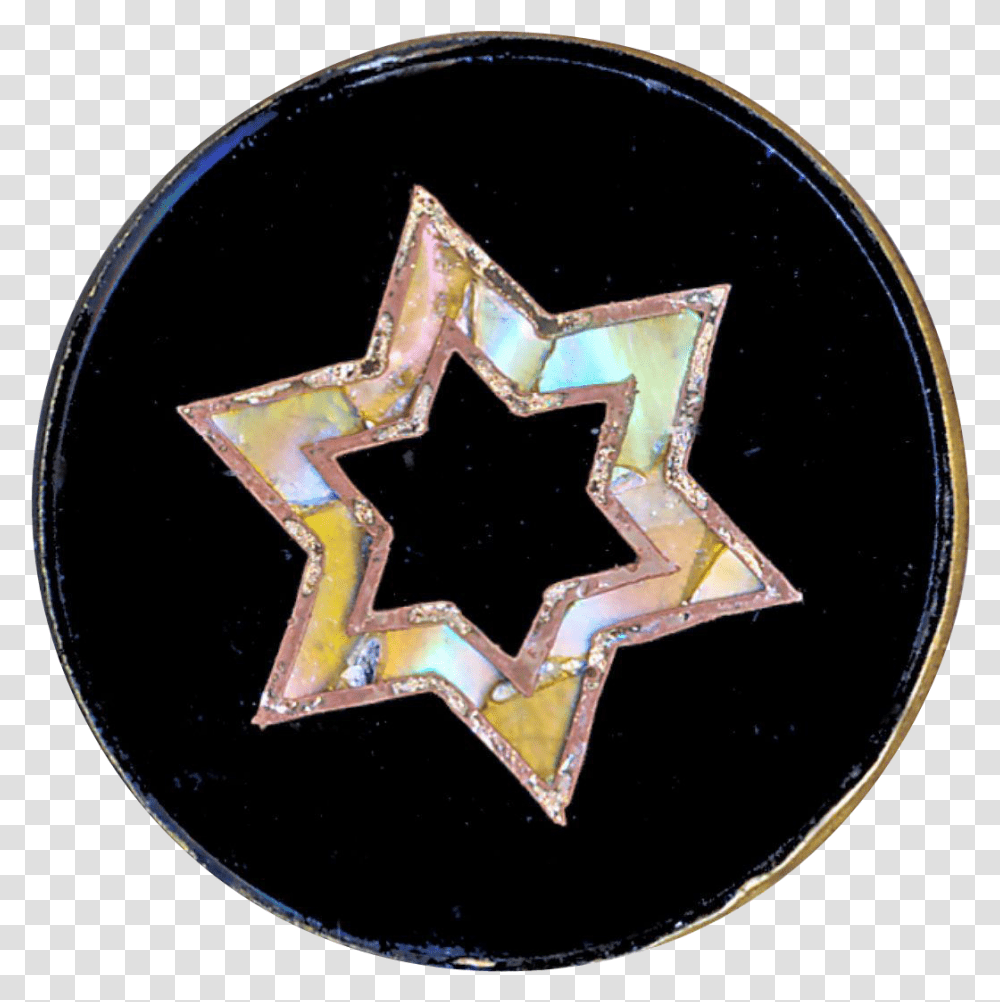 Button Very Fine Mid19th C Reverse Painted Pearl Glass Circle, Symbol, Star Symbol, Painting, Art Transparent Png
