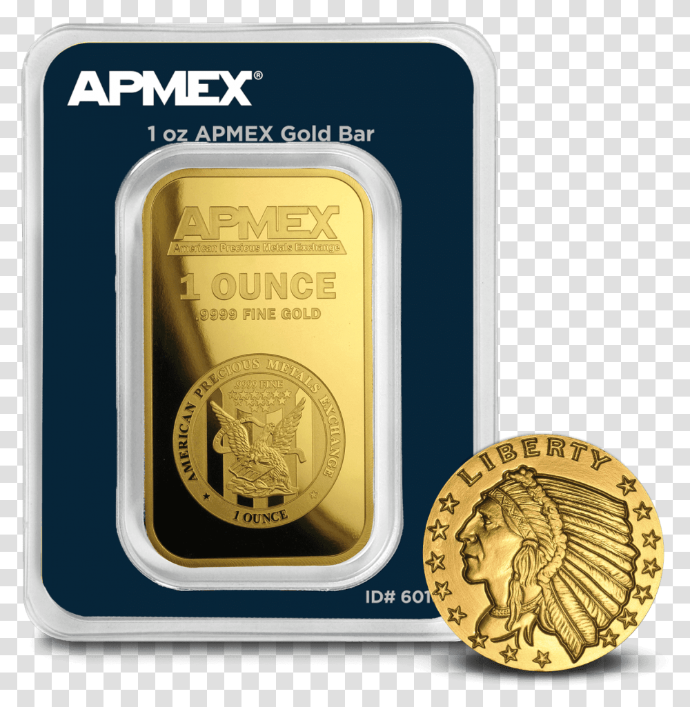 Buy 1 Oz Gold Bar Apmex, Coin, Money, Mobile Phone, Electronics Transparent Png