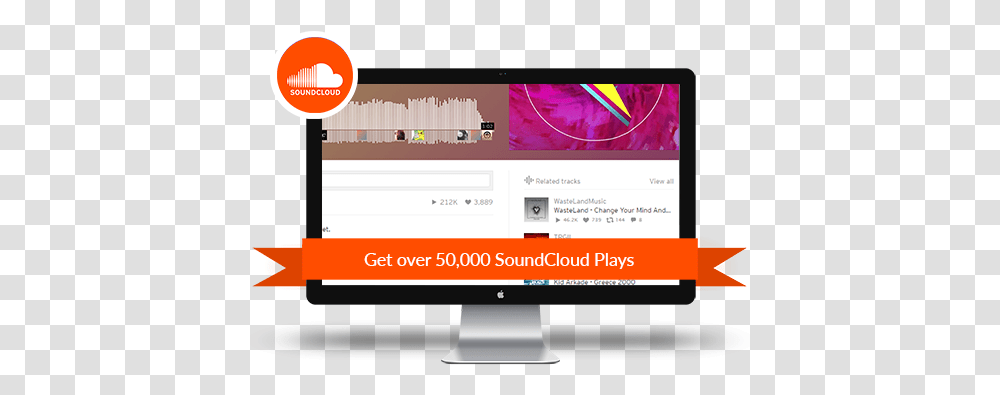 Buy 50000 Soundcloud Plays Computer Monitor, Screen, Electronics, Display, LCD Screen Transparent Png