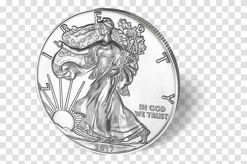 Buy American Eagle 1 Oz Silver Liberty 2017, Coin, Money, Person, Human Transparent Png