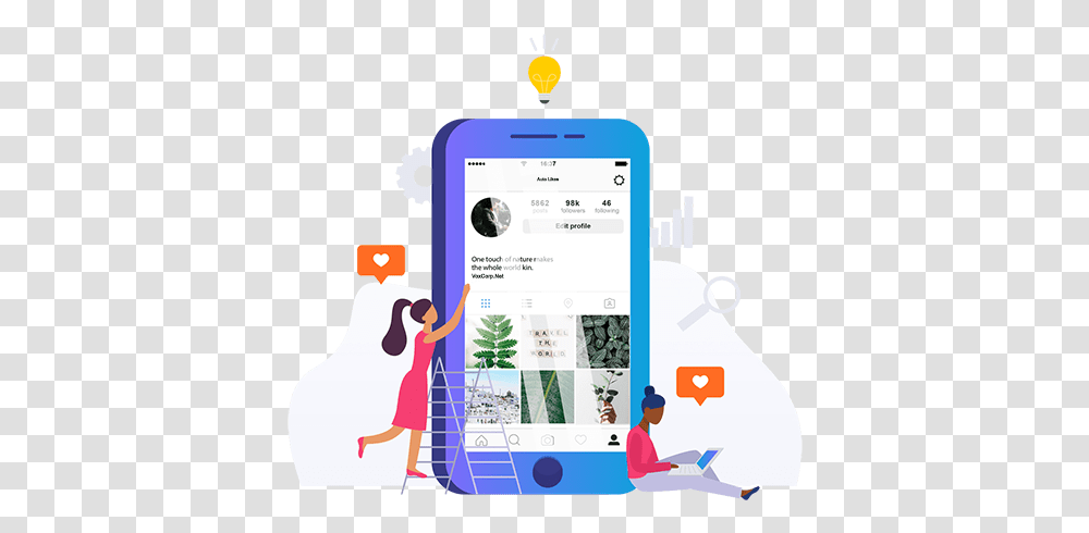 Buy Automatic Instagram Likes Likes Cell Phone, Text, Person, Human, QR Code Transparent Png