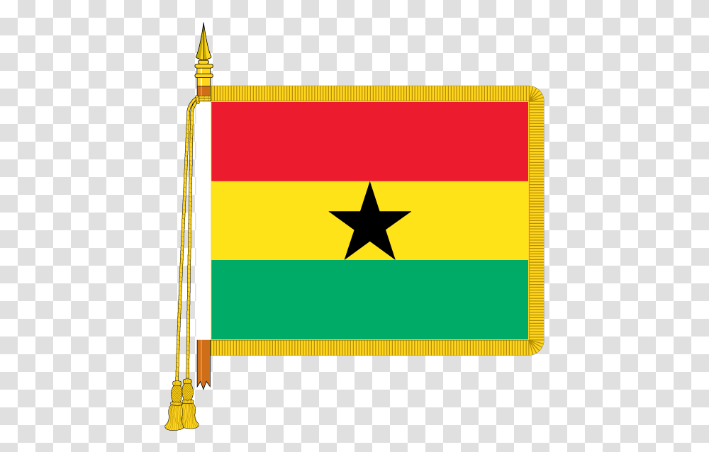 Buy Ceremonial Ghana Flag Online Union Jack With Gold Fringe, Symbol, Star Symbol Transparent Png