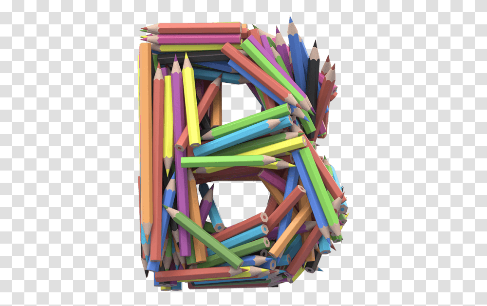 Buy Colored Pencils Font And Paint Life In Bright Colors Letter B In Pencils, Crib, Furniture, Crayon, Art Transparent Png