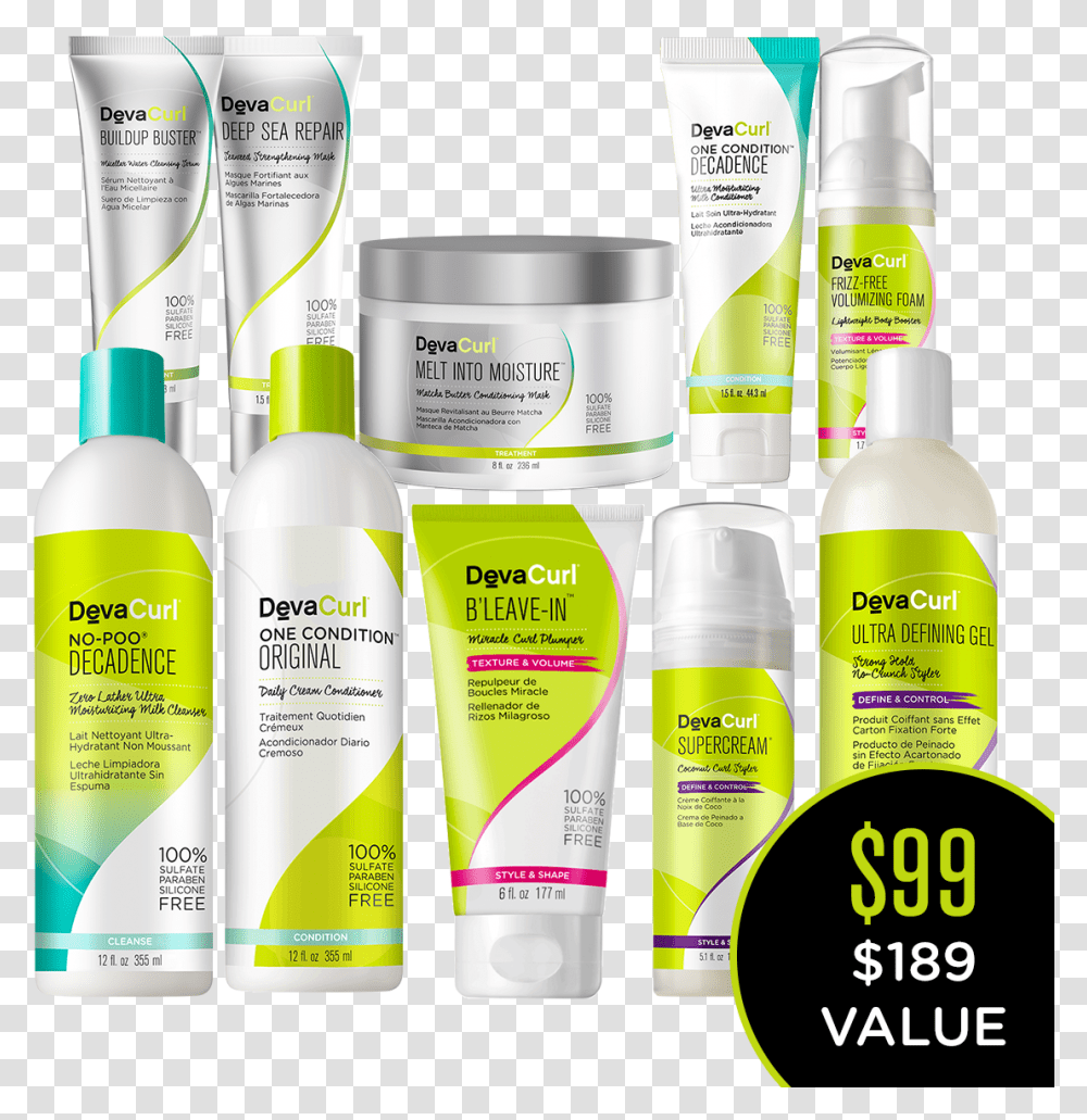 Buy Felicias Bundle From Devacurl Hair Products And Cosmetics, Sunscreen, Bottle, Label Transparent Png