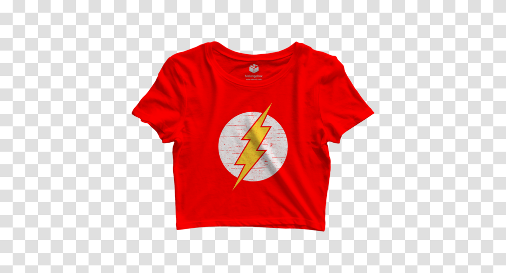 Buy Flash Crimson Crop Top, Apparel, T-Shirt, Sleeve Transparent Png