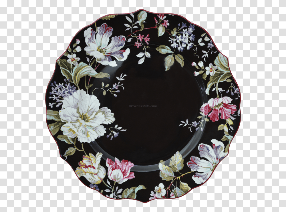 Buy Gisela Black Large Dinner Plate 27cm Online India Artificial Flower, Wreath, Floral Design, Pattern, Graphics Transparent Png
