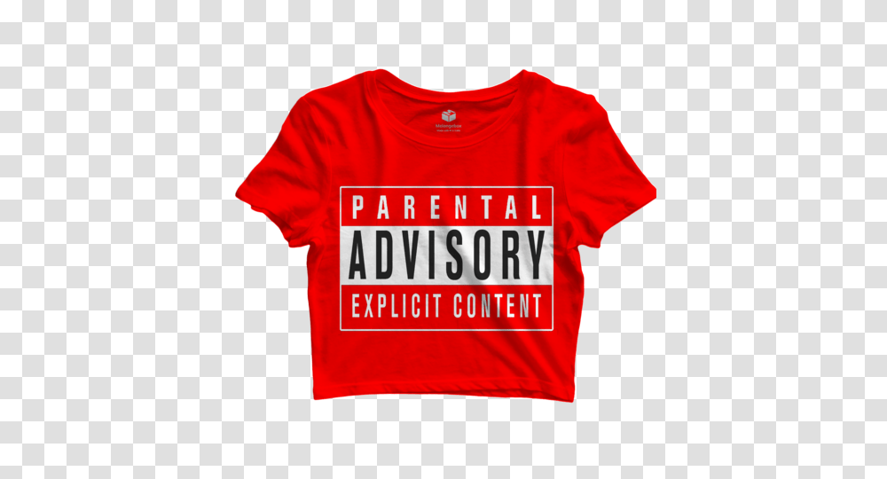 Buy Graphic Parental Advisory Crop Top, Apparel, T-Shirt Transparent Png