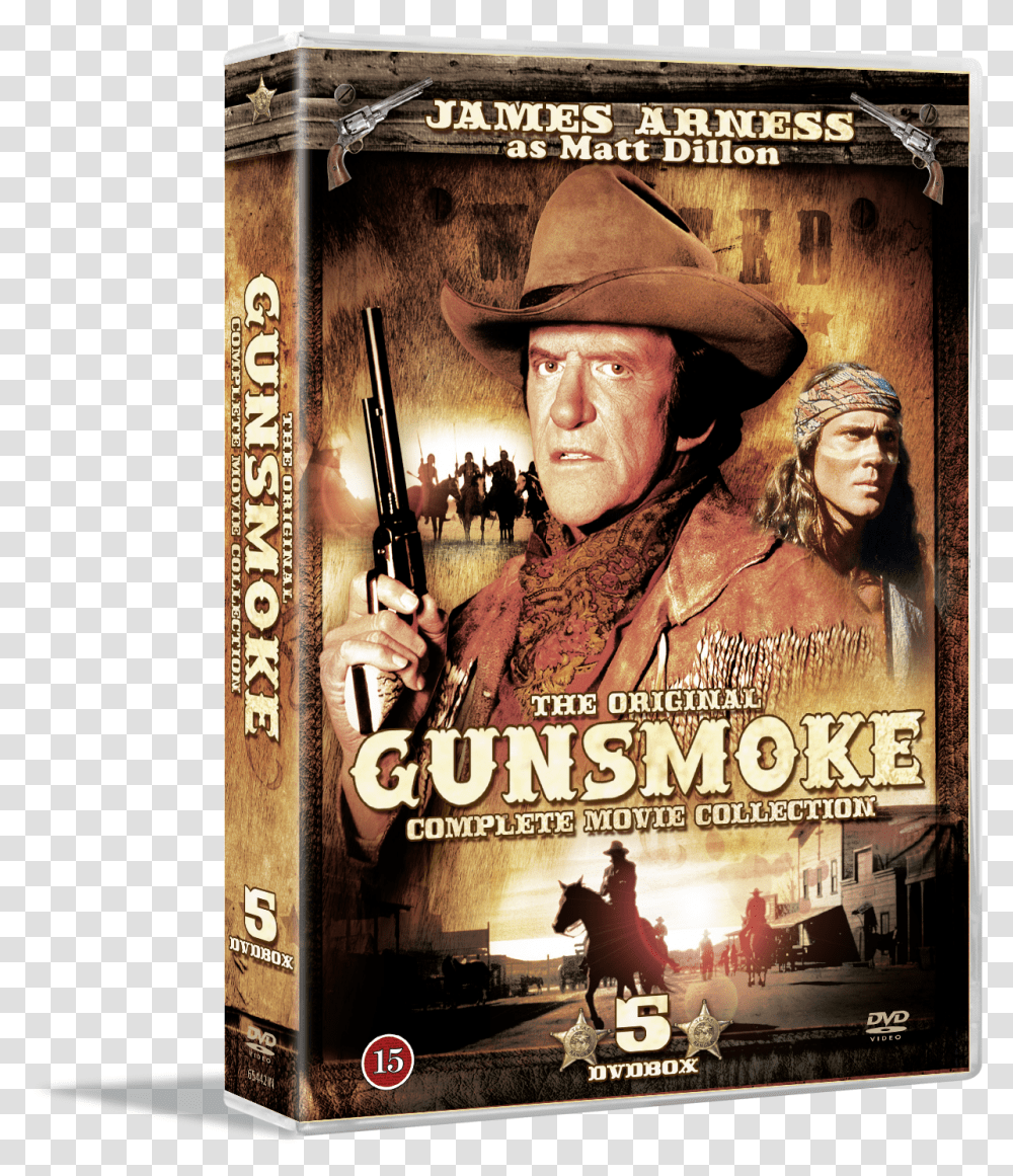 Buy Gunsmoke Movie Collection 5disc Dvd Action Film, Person, Hat, Clothing, Disk Transparent Png