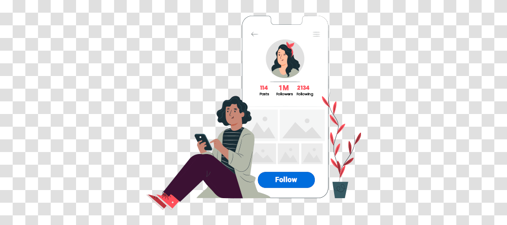 Buy Instagram Followers Cheap & Instant Only 199 Heylik Follow Illustration, Person, Text, Electronics, Phone Transparent Png