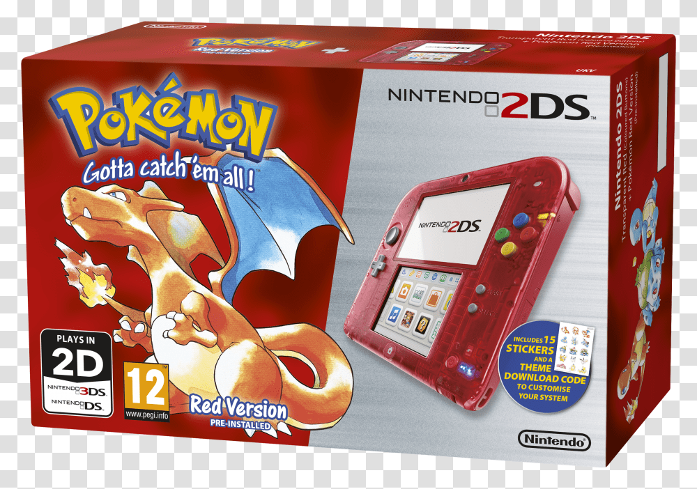 Buy Nintendo 2ds Console Special Edition Pokmon Red Edition Transparent Png