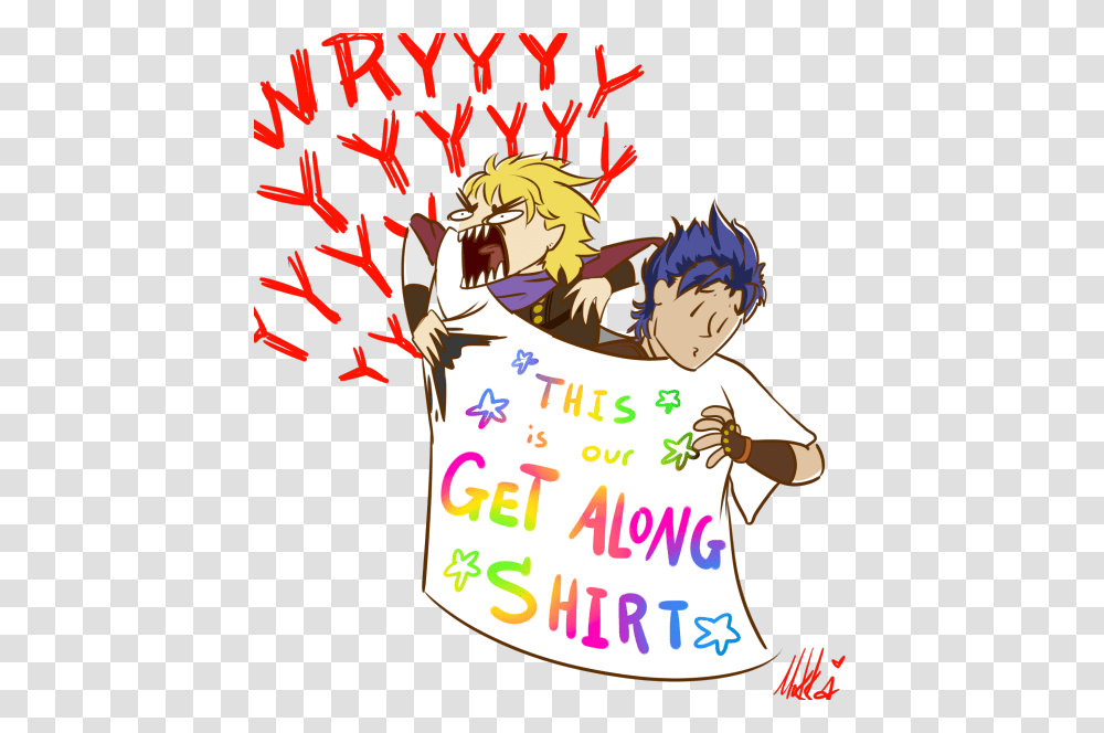 Buy One Dio Get An Extra Jojo For Free Cartoon, Poster, Advertisement, Person Transparent Png