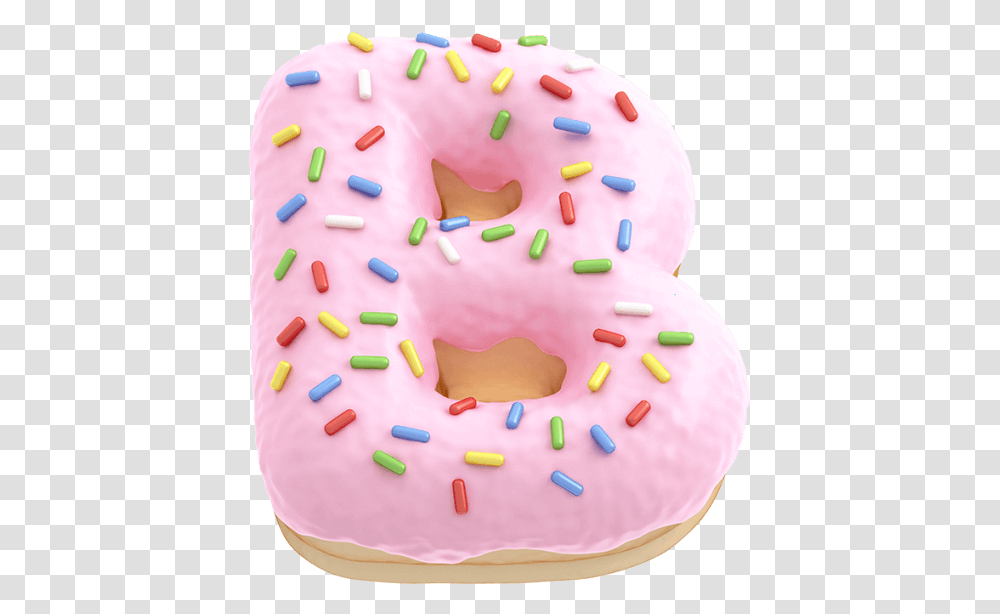 Buy Pink Donut Font And Build Up Yummy Pink Donut, Birthday Cake, Dessert, Food, Pastry Transparent Png