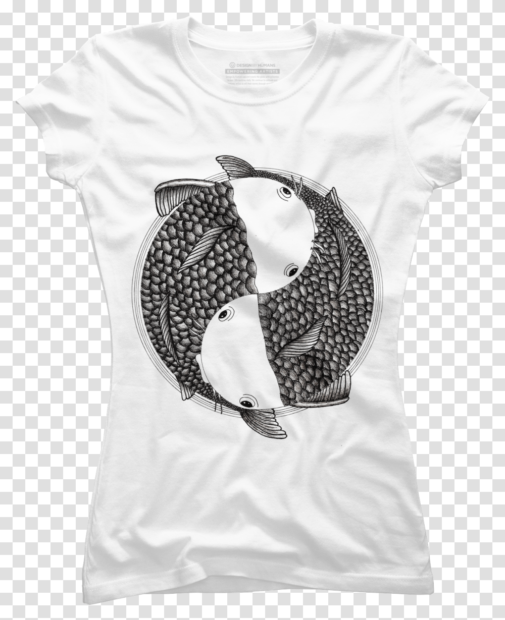 Buy Pisces Zodiac Sign Japanese Tattoo Style Womens Japanese Print Art Black And White, Apparel, T-Shirt, Person Transparent Png