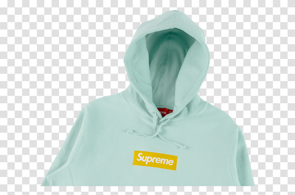 Buy Supreme Box Logo Fw 17 Ice Blue Supreme, Clothing, Apparel, Hood, Sweatshirt Transparent Png