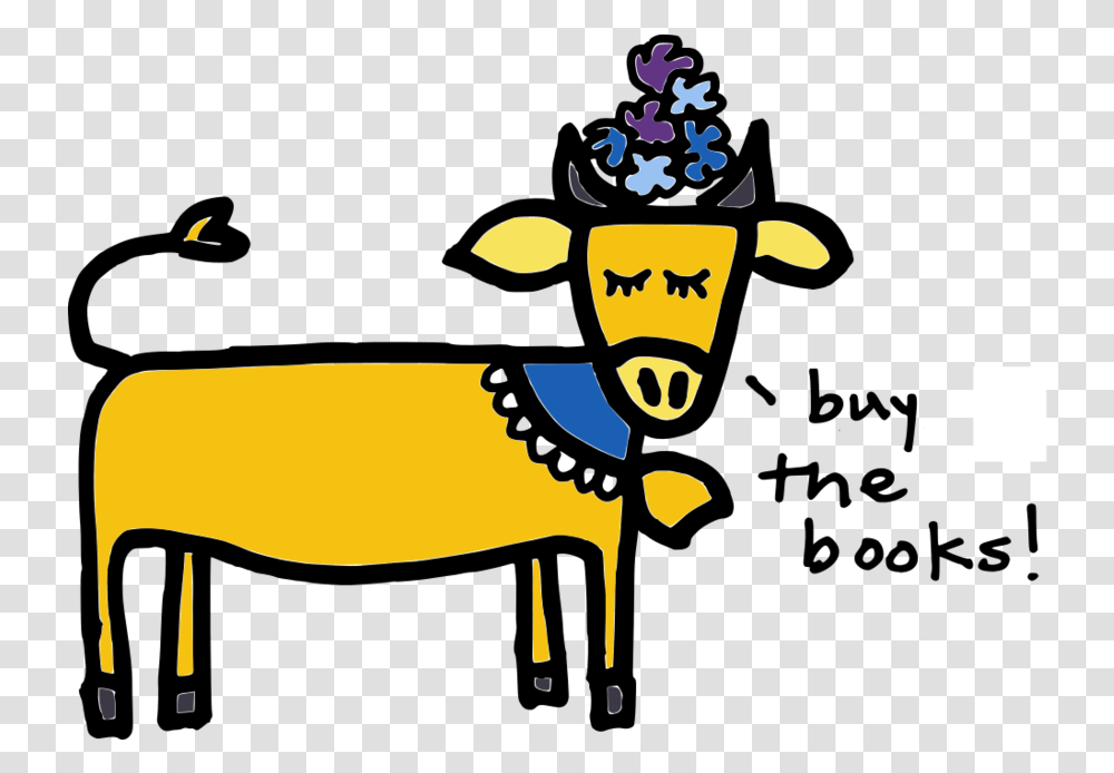 Buy The Books Cartoon, Mammal, Animal, Cattle, Cow Transparent Png