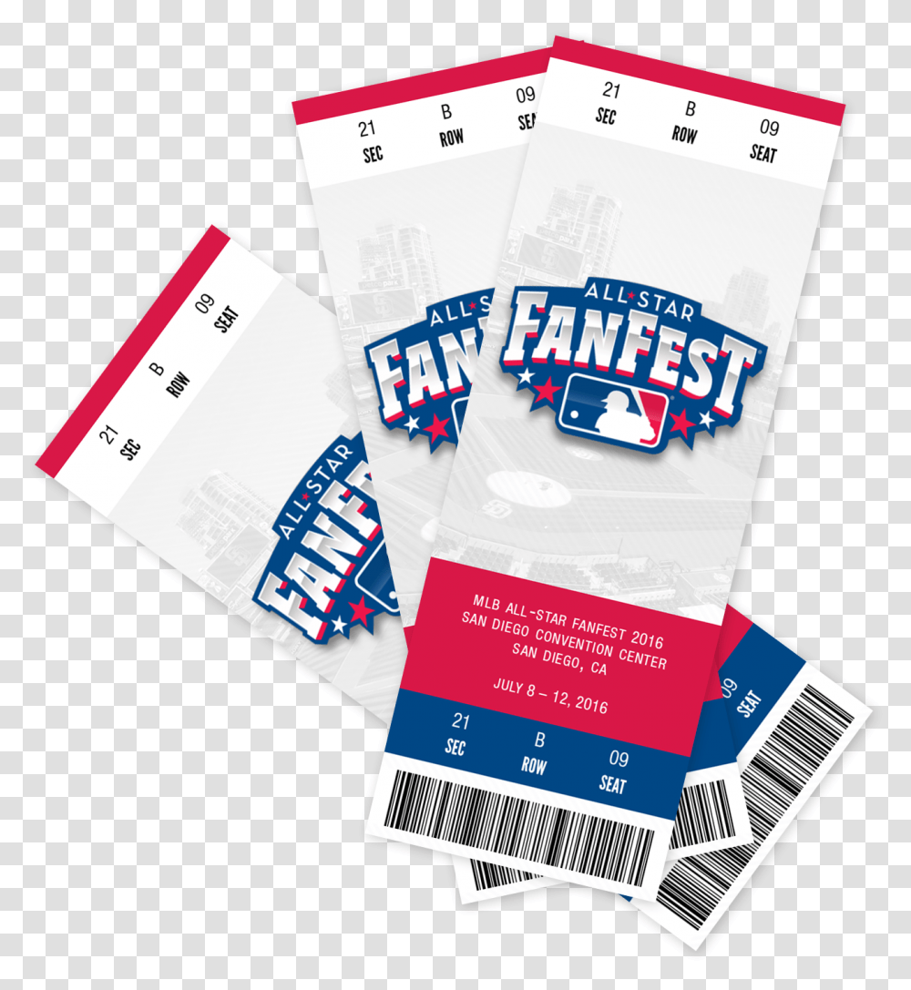 Buy Tickets For The 2016 Mlb All Star Fanfest Mlb All Star Tickets, Flyer, Poster, Paper, Advertisement Transparent Png