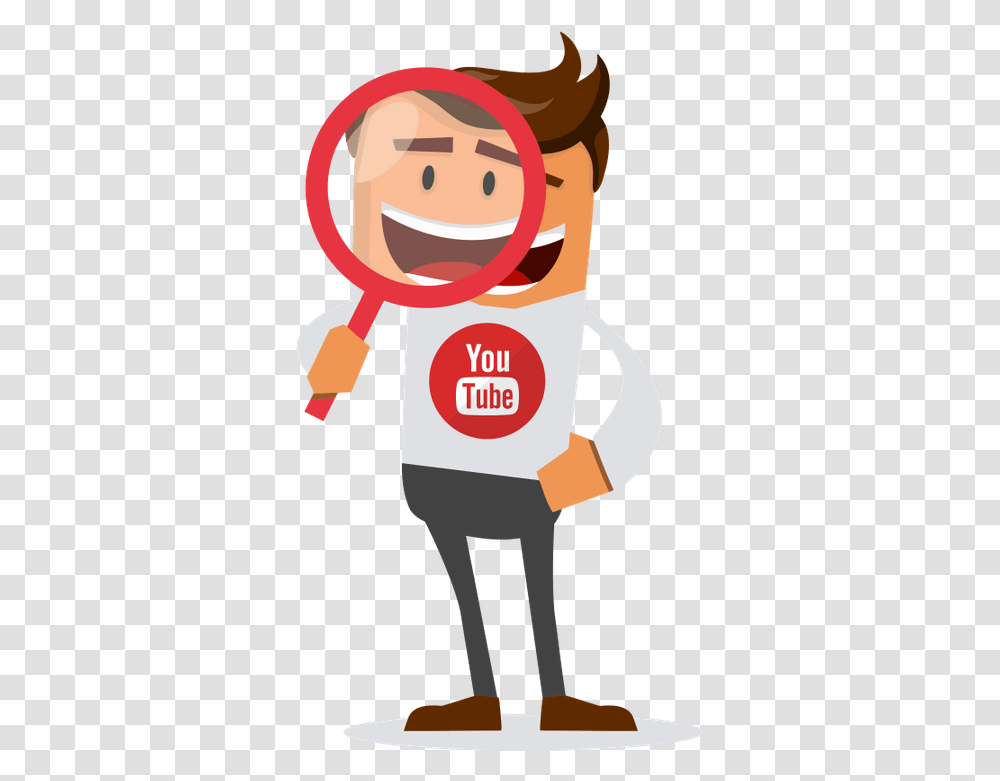 Buy Youtube Subs, Head, Magnifying, Tie Transparent Png