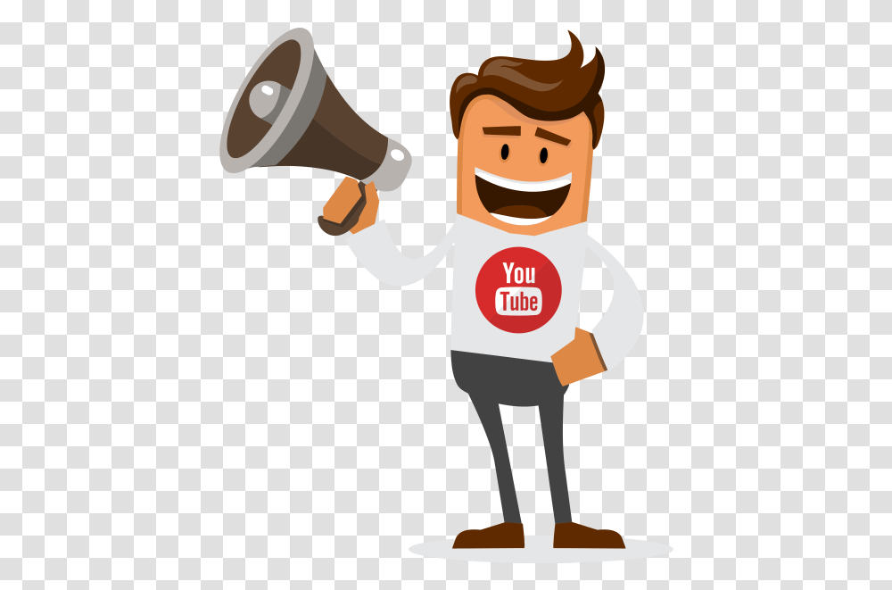 Buy Youtube Subscribers Vector Man With Megaphone, Head, Person, Human, Label Transparent Png