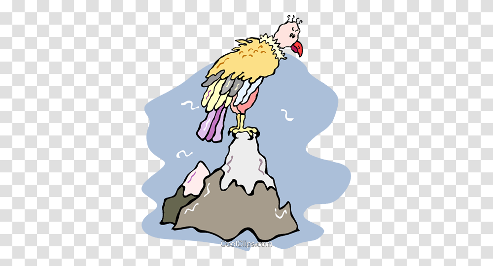 Buzzard Sitting On A Mountain Royalty Free Vector Clip Art, Bird, Animal, Outdoors, Nature Transparent Png