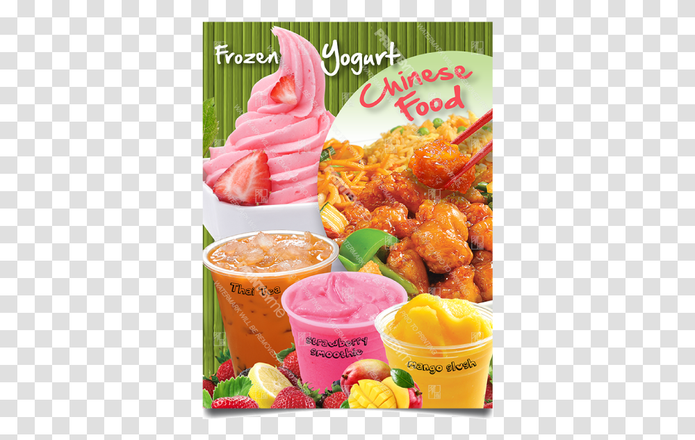 Bv 141 Yogurt Smoothie Chinese Food Poster Ice Cream, Fried Chicken, Snack Transparent Png